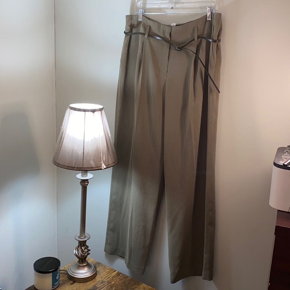 Woman’s Jones New York Pants Green and Cream 16